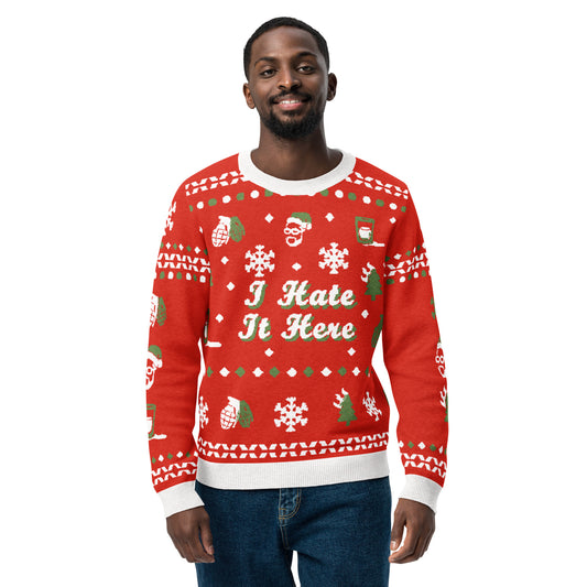 I Hate It Here Christmas Sweater - Red